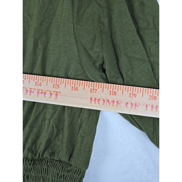 BOHO Green Midi DRESS XL BACK TIERED V NECK - Picture 6 of 7